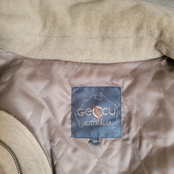 GECCU Austrailia Tan Wool Coat Jacket Size XXL(46) Women Cashmere Wool Pockets - Picture 8 of 15